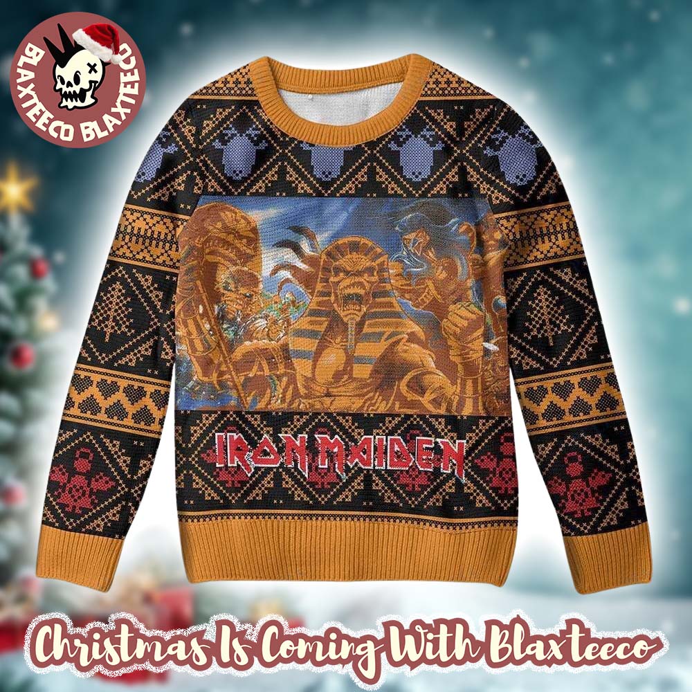 Iron Maiden Powerslave Egyptian Gods Ugly Christmas Sweater - Holiday Gift product image