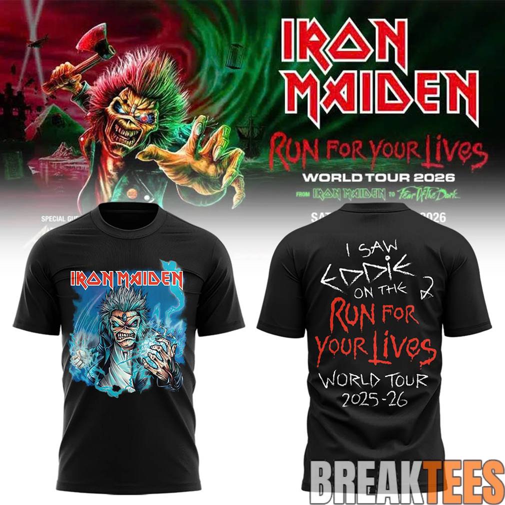 Iron Maiden Run For Your Lives 2026 - Adult & Kids T-Shirts, Sweatshirts & Hoodies apparel design preview 1