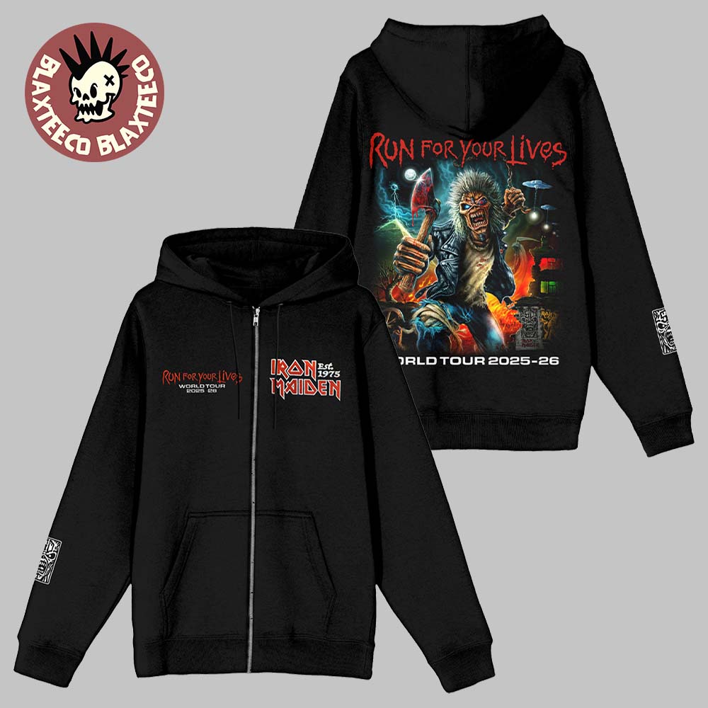 Iron Maiden Run For Your Lives World Tour 2026 Merch - Adult & Kids T-Shirts, Sweatshirts & Hoodies apparel design preview 1