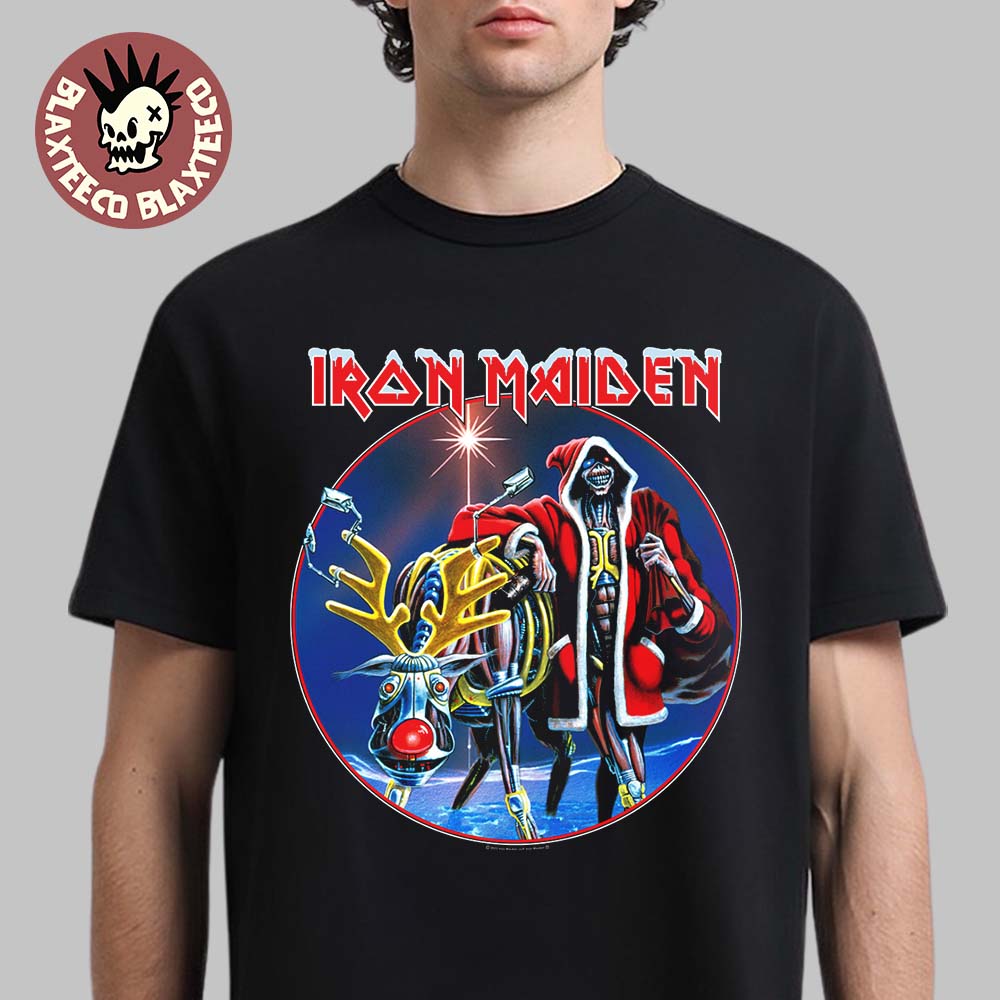 Iron Maiden Xmas Somewhere In Time Santa Eddie - Adult & Kids T-Shirts, Sweatshirts & Hoodies apparel design preview 1