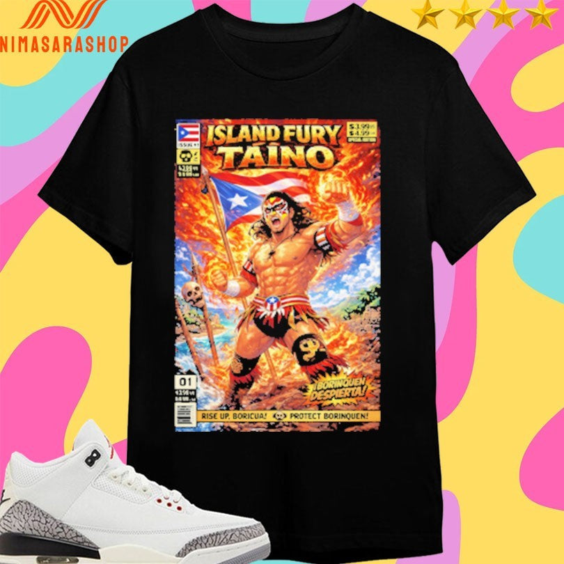 Island Fury Taino Comic Book Cover - Adult & Kids T-Shirts, Sweatshirts & Hoodies apparel design preview 1