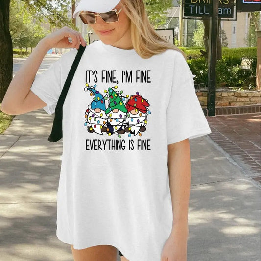 'S Fine I'M Everything Is Gnome Funny Retro Vintage - Adult & Kids T-Shirts, Sweatshirts & Hoodies apparel design preview 1