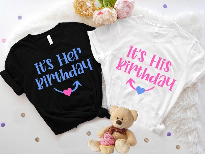 'S Her His Twins Matching Sibling Bday Share Same - Adult & Kids T-Shirts, Sweatshirts & Hoodies apparel design preview 1