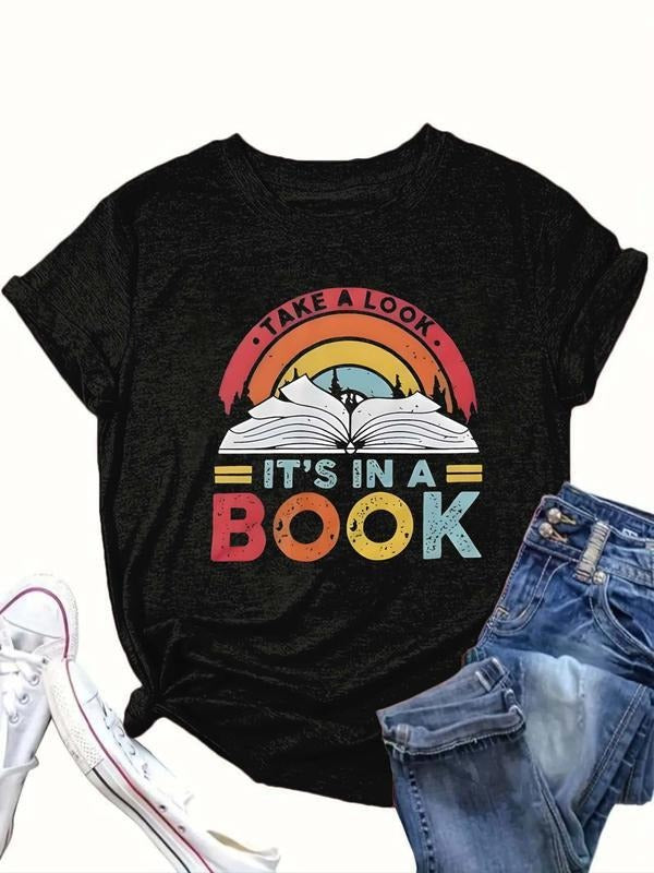'S Book Letter Print Round Neck Tops All Seasons - Adult & Kids T-Shirts, Sweatshirts & Hoodies apparel design preview 1