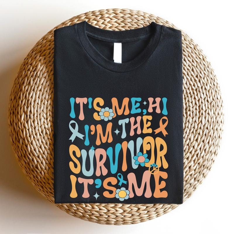 'S Me Hi I'M Survivor Cancer Awareness Fighter - Adult & Kids T-Shirts, Sweatshirts & Hoodies apparel design preview 1