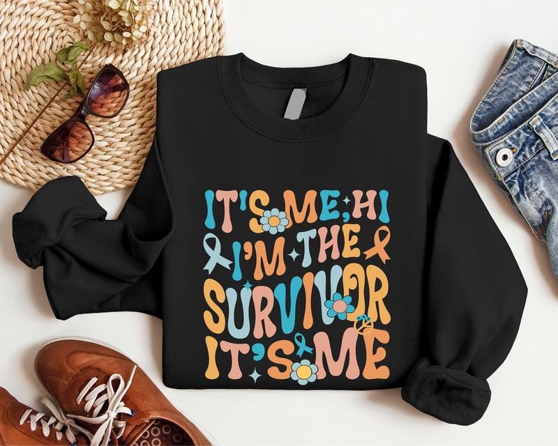 'S Me Hi I'M Survivor Cancer Awareness Fighter - Adult & Kids T-Shirts, Sweatshirts & Hoodies apparel design preview 1