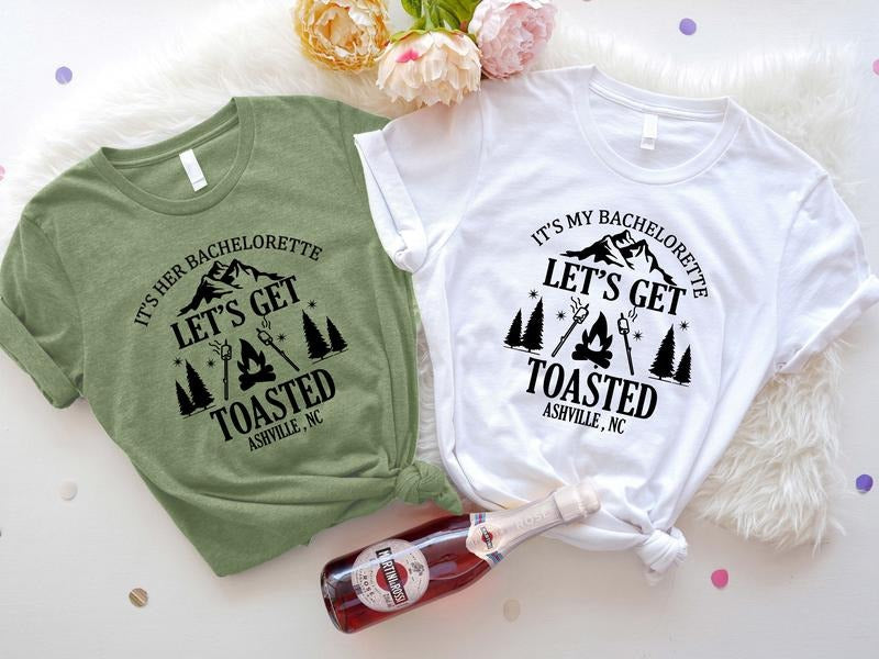 'S My Bachelorette Let'S Get Toasted Camping Party - Adult & Kids T-Shirts, Sweatshirts & Hoodies apparel design preview 1