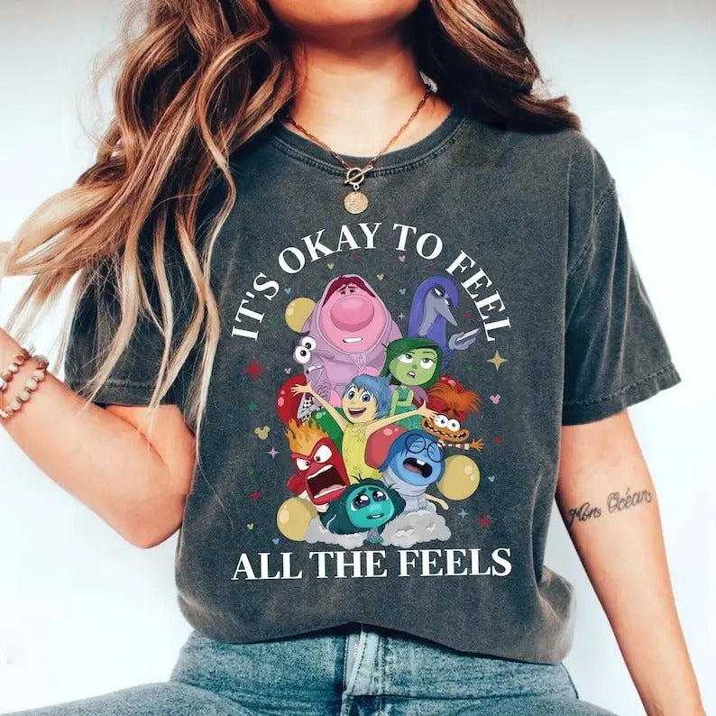 'S Okay Feel All Feels Emotions Inside Out Characters - Adult & Kids T-Shirts, Sweatshirts & Hoodies apparel design preview 1