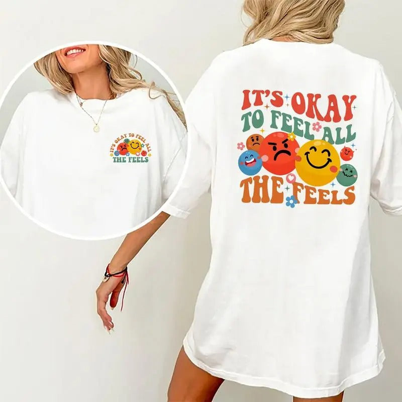 'S Okay Feel All Feels Mental Health Awareness Speech - Adult & Kids T-Shirts, Sweatshirts & Hoodies apparel design preview 1