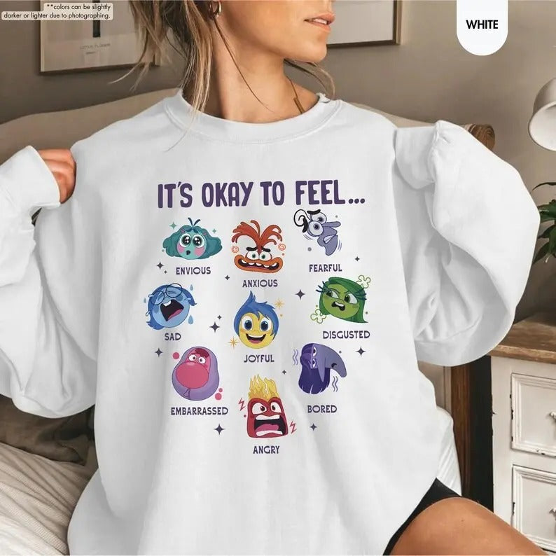 'S Okay Feel All Feels Mental Health Inside Out 2 - Adult & Kids T-Shirts, Sweatshirts & Hoodies apparel design preview 1