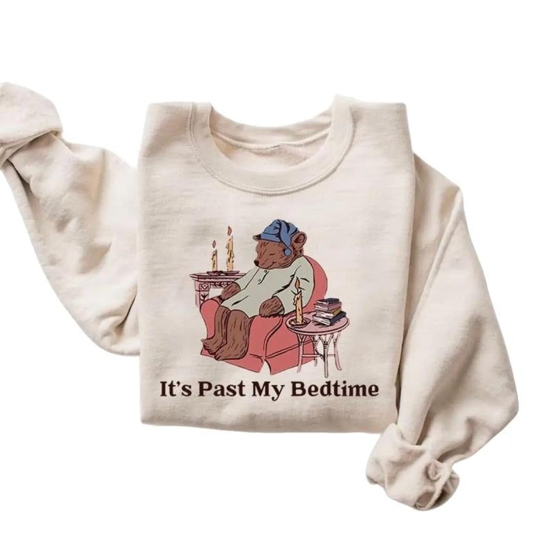 'S Past My Bedtime Funny Bear Meme Her - Adult & Kids T-Shirts, Sweatshirts & Hoodies apparel design preview 1