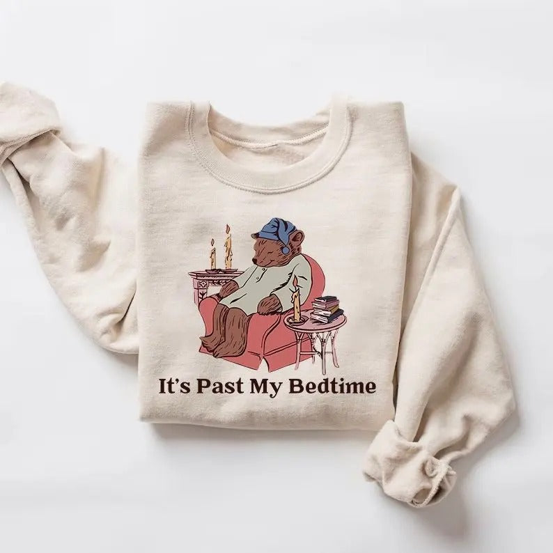 'S Past My Bedtime Funny Sleppy Bear Meme Her - Adult & Kids T-Shirts, Sweatshirts & Hoodies apparel design preview 1