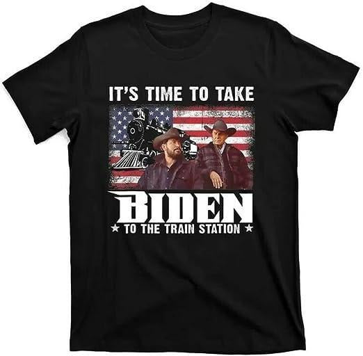 'S TimetoTake Biden Train Station Funny Black - Adult & Kids T-Shirts, Sweatshirts & Hoodies apparel design preview 1