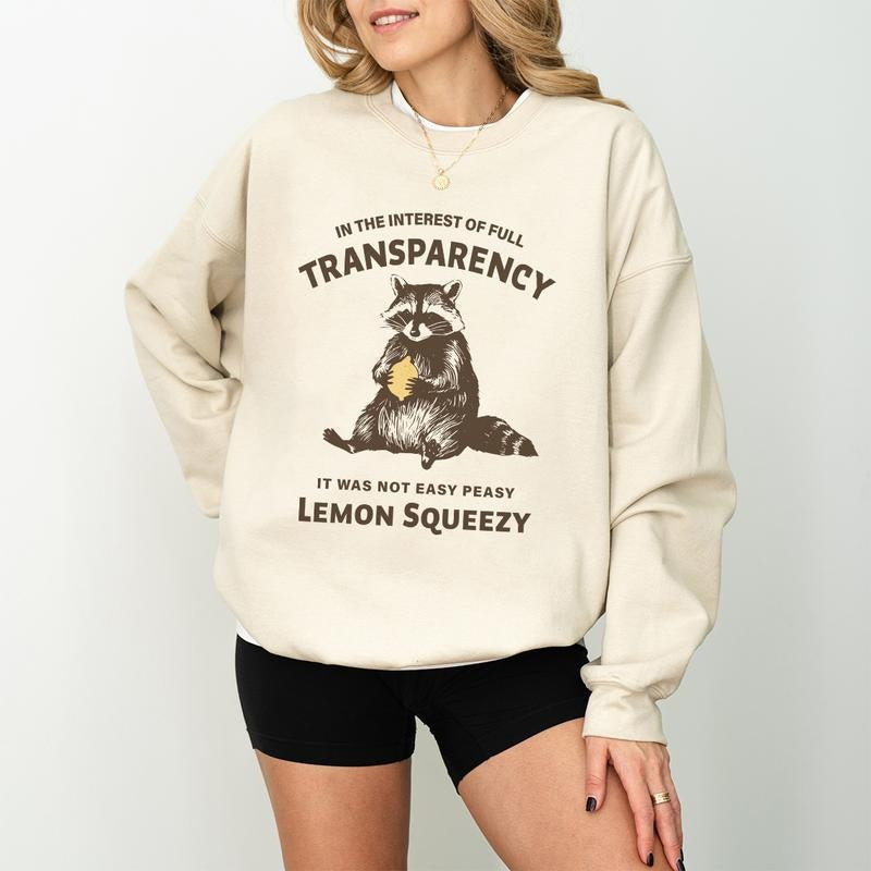 Was Not Easy Peasy Lemon Squeezy Funny Raccoon - Adult & Kids T-Shirts, Sweatshirts & Hoodies apparel design preview 1