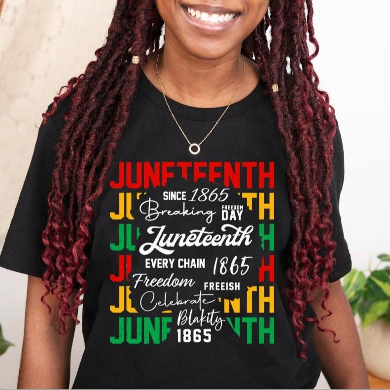 Juneteenth 1865 Free Ish African American Black Woman - Adult & Kids T-Shirts, Sweatshirts & Hoodies apparel design preview 1