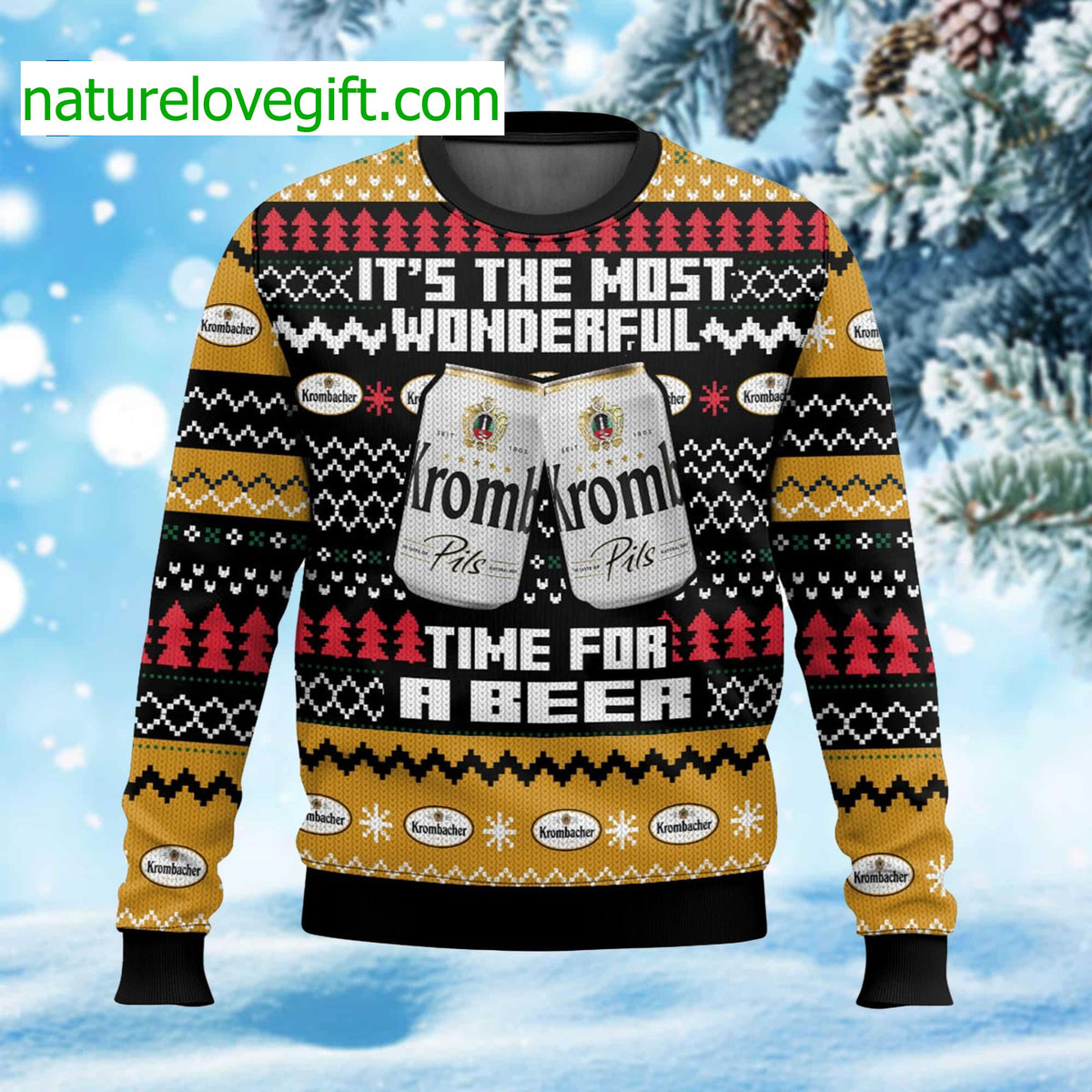 It’s The Most Wonderful Time For A Beer Krombacher Ugly Christmas Sweater - Holiday Gift product image