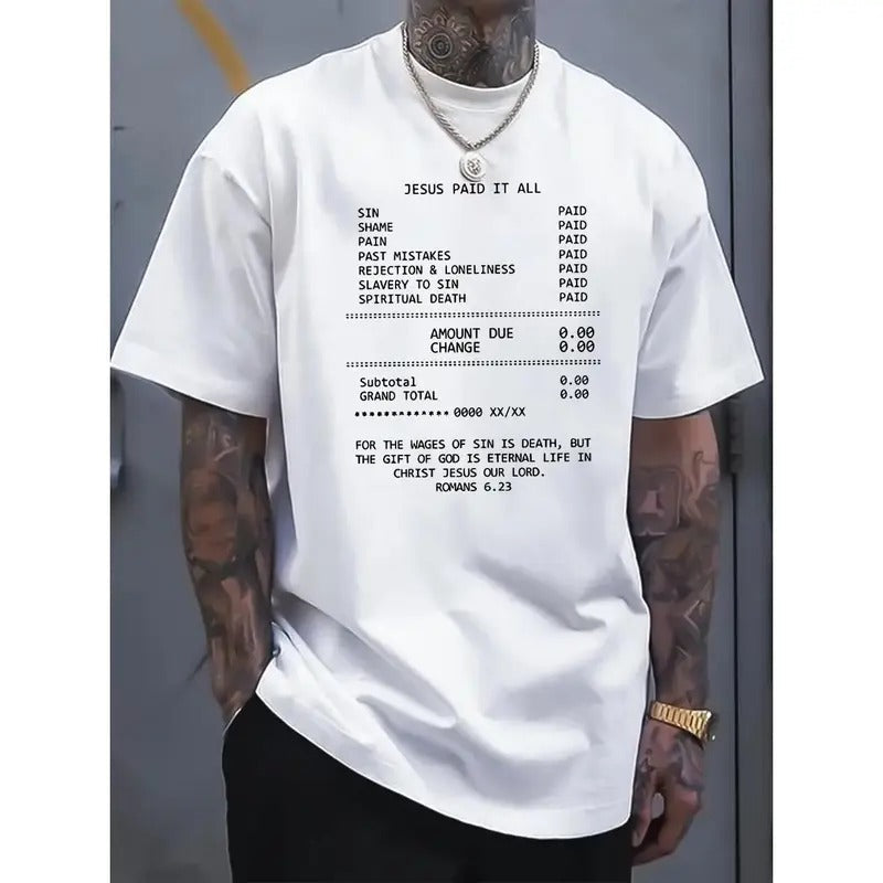 JESUS PAID ALL Print Soft Breathable Casual Short - Adult & Kids T-Shirts, Sweatshirts & Hoodies apparel design preview 1