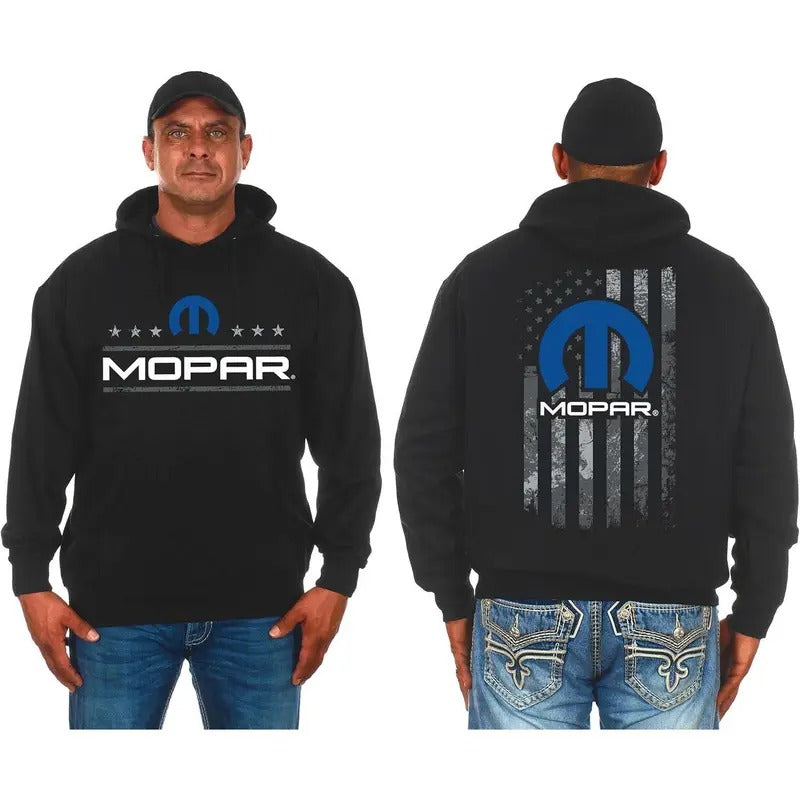 JH GROUP Mopar American Flag 2 Sided Classic Cotton - Adult & Kids T-Shirts, Sweatshirts & Hoodies apparel design preview 1