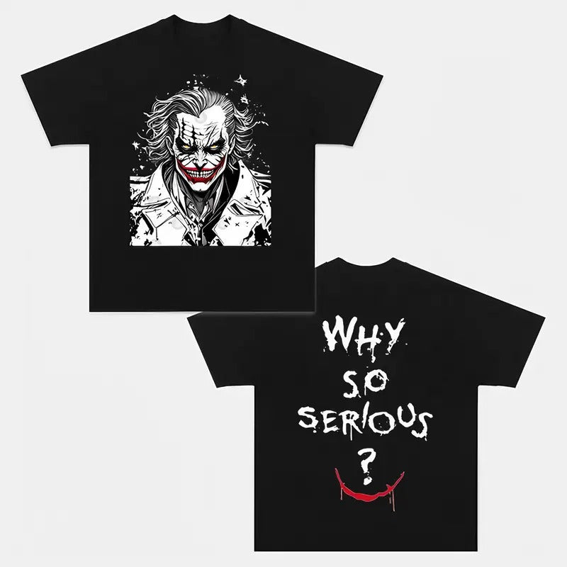 JOKER WHY SO SERIOUS Trending Movie Vintage 90s Fans - Adult & Kids T-Shirts, Sweatshirts & Hoodies apparel design preview 1