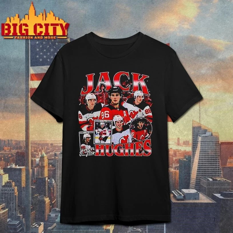 Jack Hughes Ice Hockey American Professional - Adult & Kids T-Shirts, Sweatshirts & Hoodies apparel design preview 1