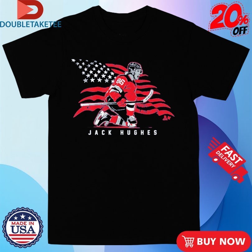 Jack Hughes Stars And Stripes Superstar Pose Olympic - Adult & Kids T-Shirts, Sweatshirts & Hoodies apparel design preview 1