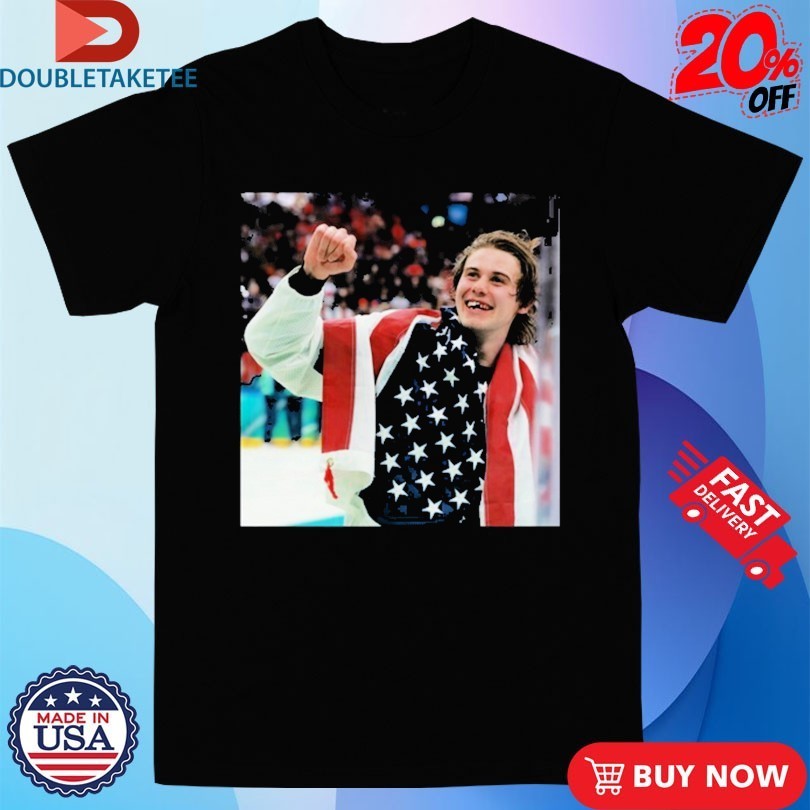 Jack Hughes Teeth Bloody USA Hockey Men's Team - Adult & Kids T-Shirts, Sweatshirts & Hoodies apparel design preview 1