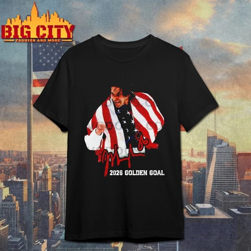 Jack Hughes USA Hockey 2026 Golden Goal Signature - Adult & Kids T-Shirts, Sweatshirts & Hoodies apparel design preview 1