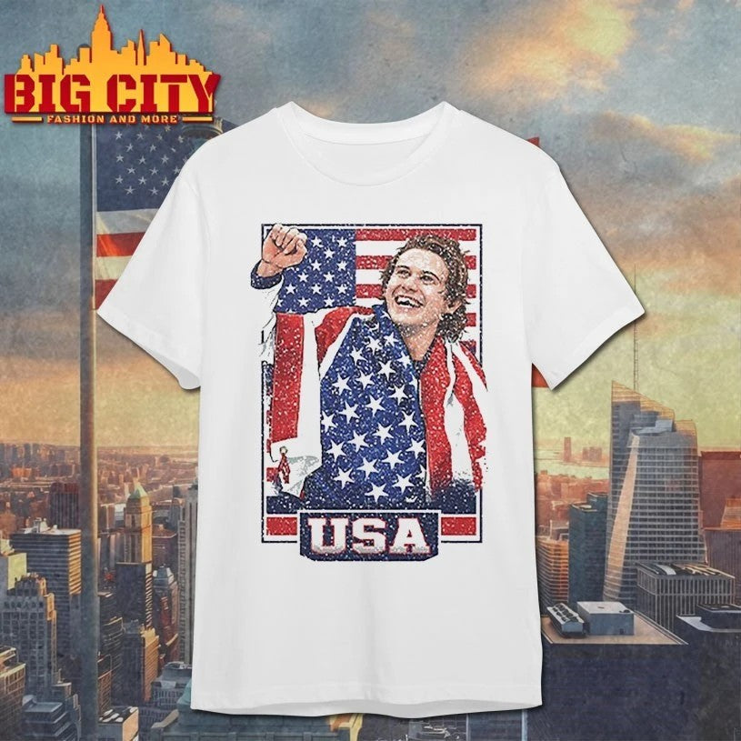 Jack Hughes USA Hockey Patriotic Fan - Adult & Kids T-Shirts, Sweatshirts & Hoodies apparel design preview 1