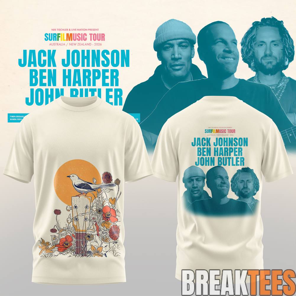 Jack Johnson SURFILMUSIC Tour 2026 - Adult & Kids T-Shirts, Sweatshirts & Hoodies apparel design preview 1