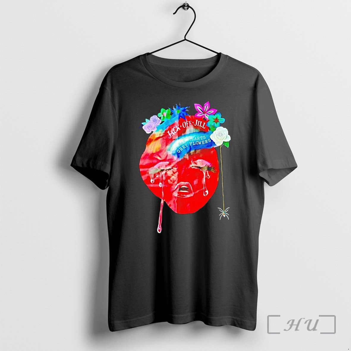 Jack Off Jill Clear Hearts Grey Flowers Sweater Jpg - Adult & Kids T-Shirts, Sweatshirts & Hoodies apparel design preview 1