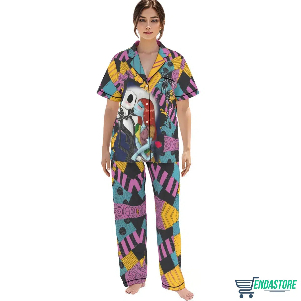 Jack Skellington And Sally Pajama Set 3D Sweater - Gift Idea product image 2
