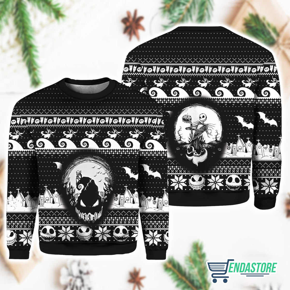 Jack Skellington Horror Nightmare 3D Ugly Christmas Sweater - Holiday Gift product image 2