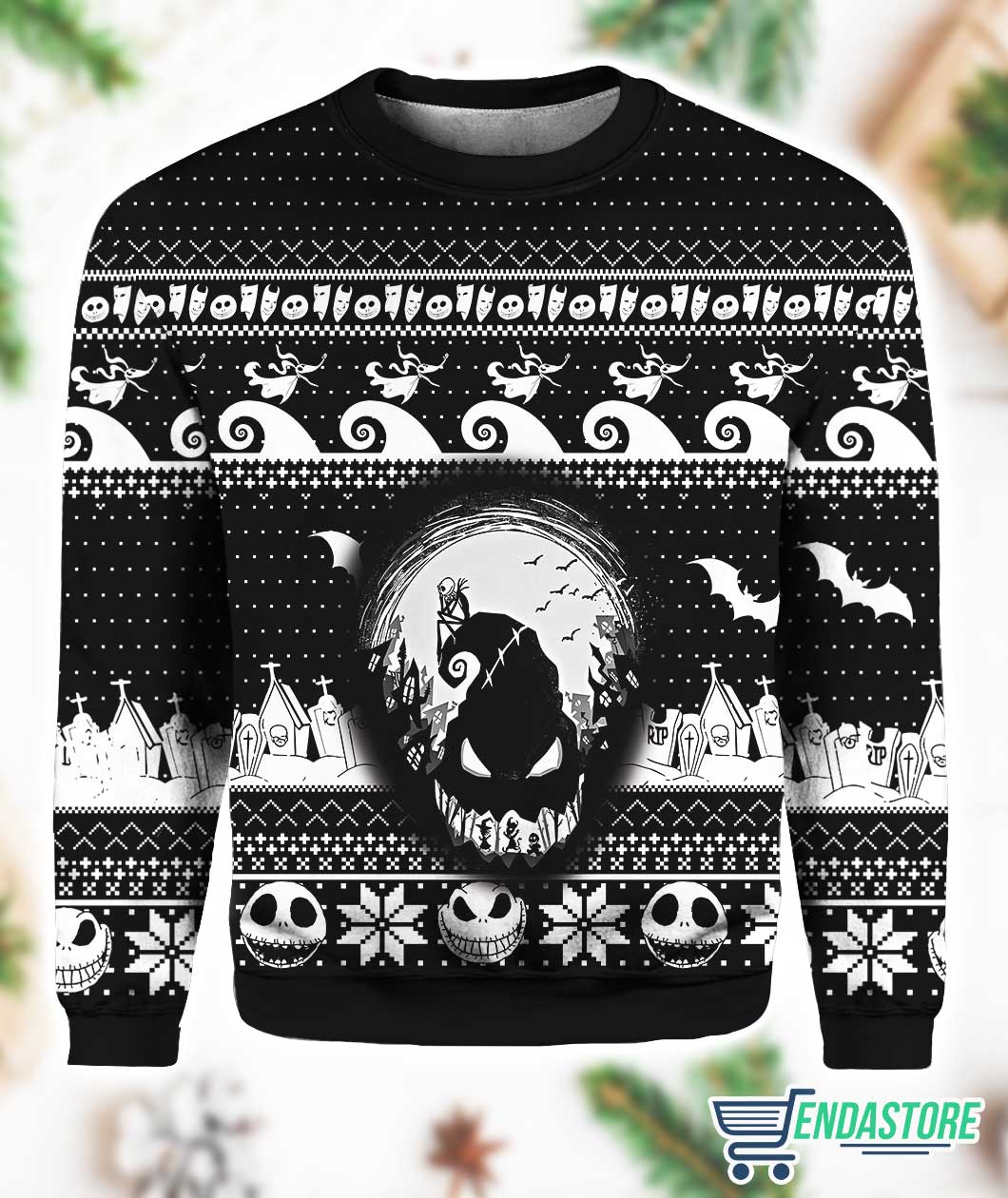Jack Skellington Horror Nightmare 3D Ugly Christmas Sweater - Holiday Gift product image 3