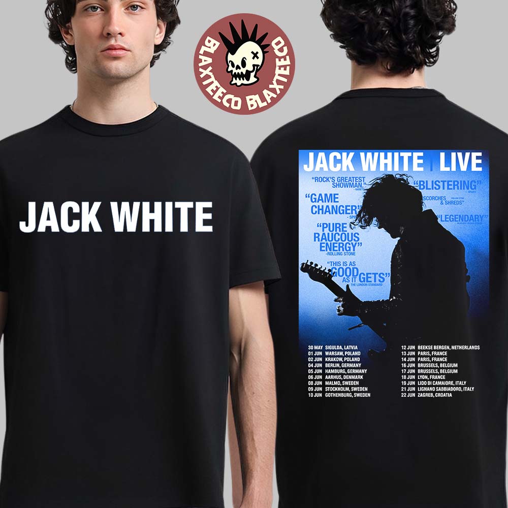 Jack White Live In Europe 2026 Tour Schedule Dates - Adult & Kids T-Shirts, Sweatshirts & Hoodies apparel design preview 1