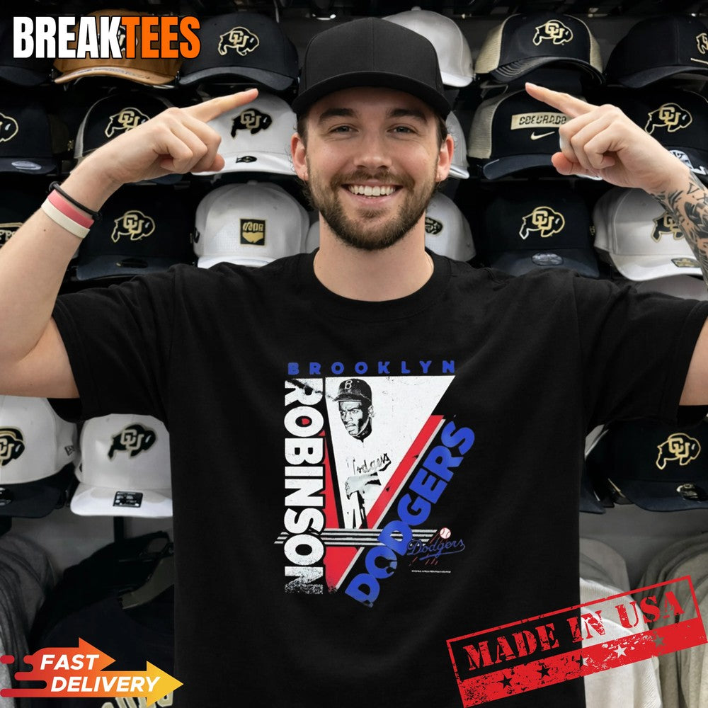 Jackie Robinson Brooklyn Dodgers In The Zone Player - Adult & Kids T-Shirts, Sweatshirts & Hoodies apparel design preview 1