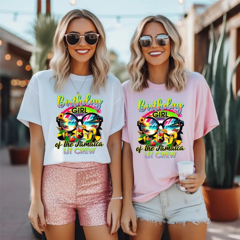 Jamaica Crew Girl Lit Vacation Party Travel Matching - Adult & Kids T-Shirts, Sweatshirts & Hoodies apparel design preview 1