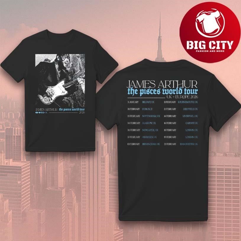 James Arthur Pisces Photo Itin 2026 Two Sided - Adult & Kids T-Shirts, Sweatshirts & Hoodies apparel design preview 1