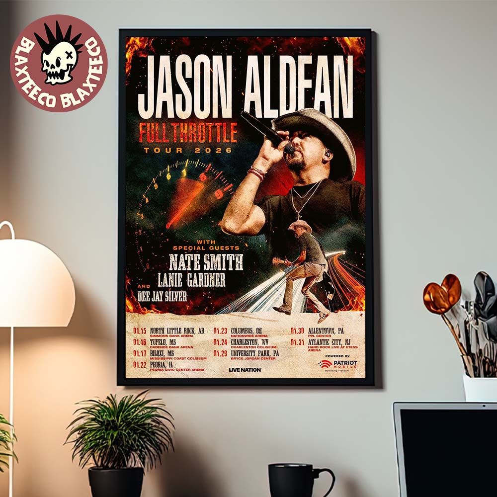 Jason Aldean Full Throttle Tour 2026 North America - Adult & Kids T-Shirts, Sweatshirts & Hoodies apparel design preview 1