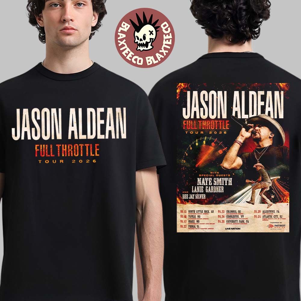 Jason Aldean Full Throttle Tour 2026 North America - Adult & Kids T-Shirts, Sweatshirts & Hoodies apparel design preview 1