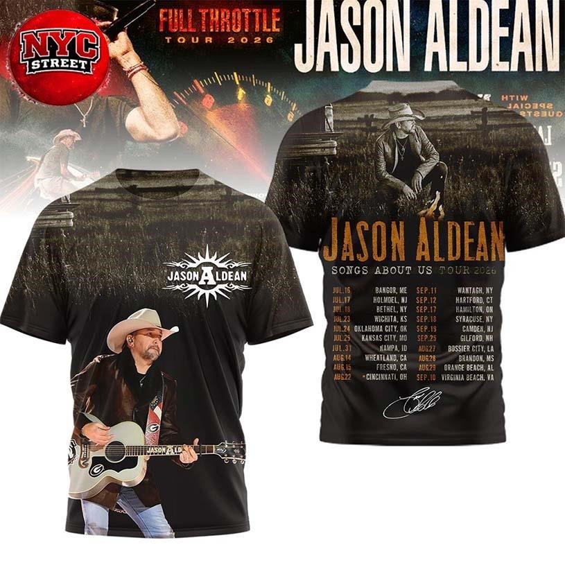 Jason Aldean Full Throttle Tour 2026 Two Sided - Adult & Kids T-Shirts, Sweatshirts & Hoodies apparel design preview 1