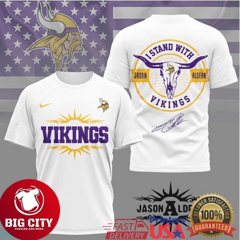Jason Aldean x Minnesota Vikings "I Stand With" - Adult & Kids T-Shirts, Sweatshirts & Hoodies apparel design preview 1
