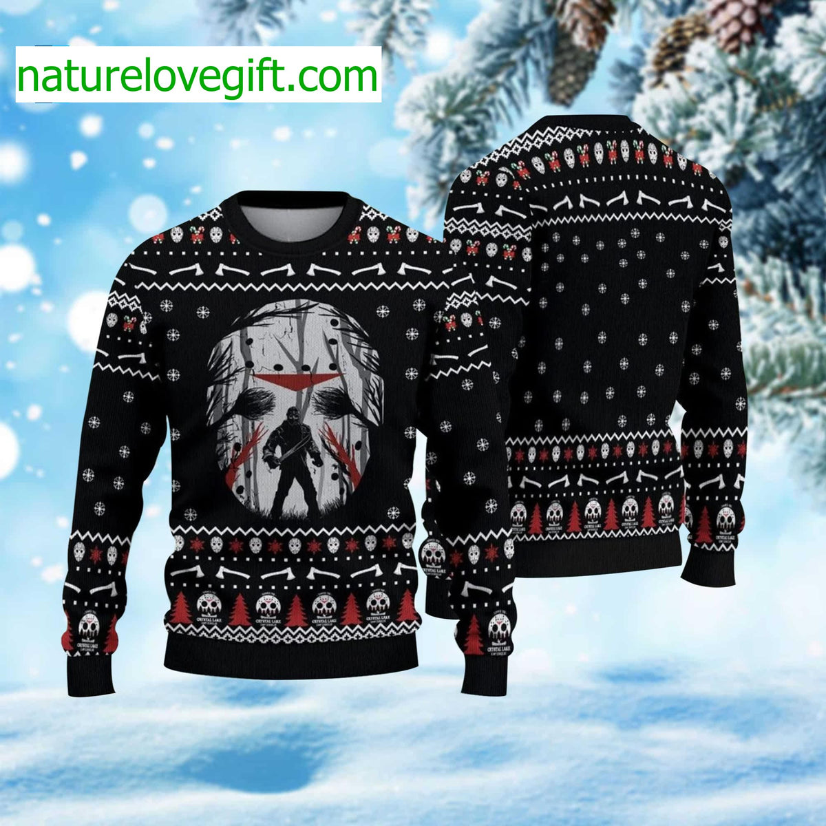 Jason Voorhees Halloween Ugly Christmas Sweater - Gift Idea product image