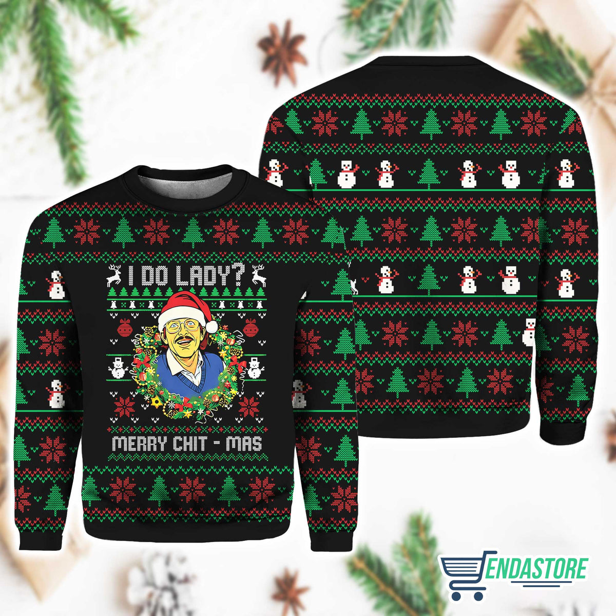 Jay Renshaw Do It Lady Merry Chit-Mas 3D Ugly Christmas Sweater - Gift Idea product image