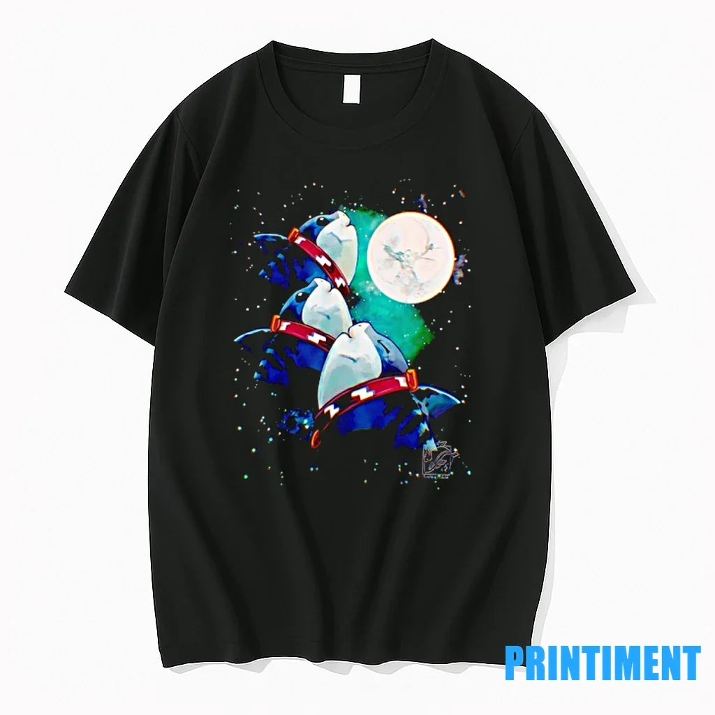 Jeff The Land Shark Under Moon Sweater - Adult & Kids T-Shirts, Sweatshirts & Hoodies apparel design preview 1