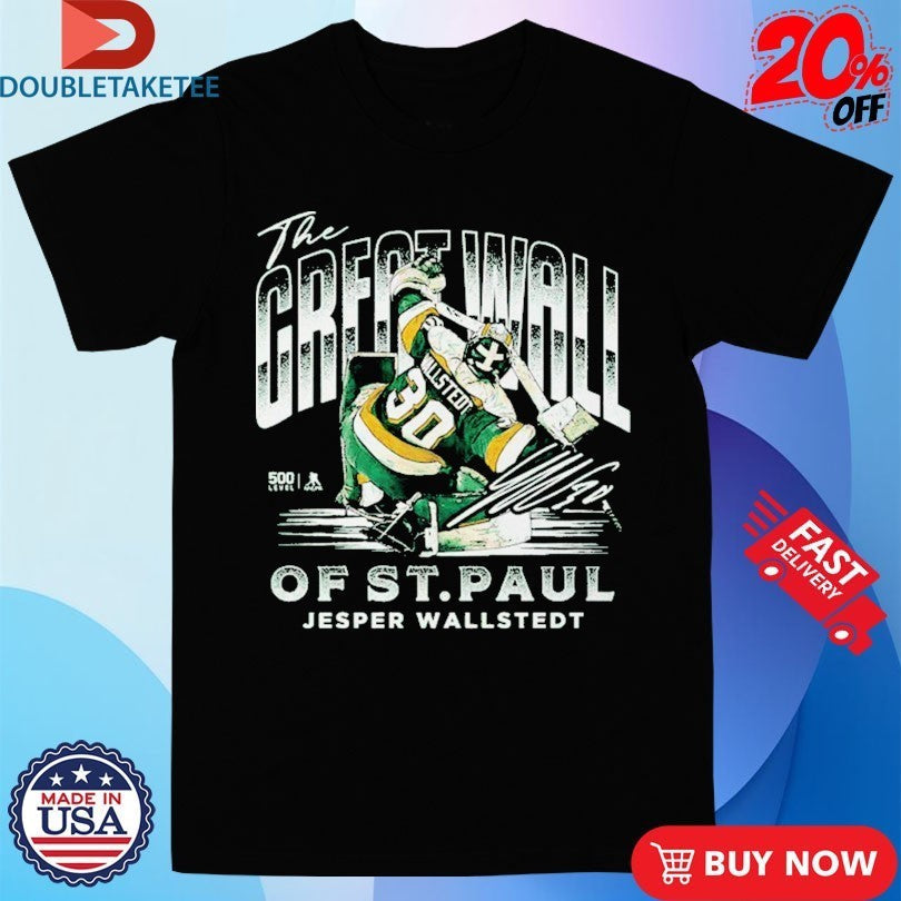 Jesper Wallstedt Minnesota Wild The Great Wall Of St. - Adult & Kids T-Shirts, Sweatshirts & Hoodies apparel design preview 1