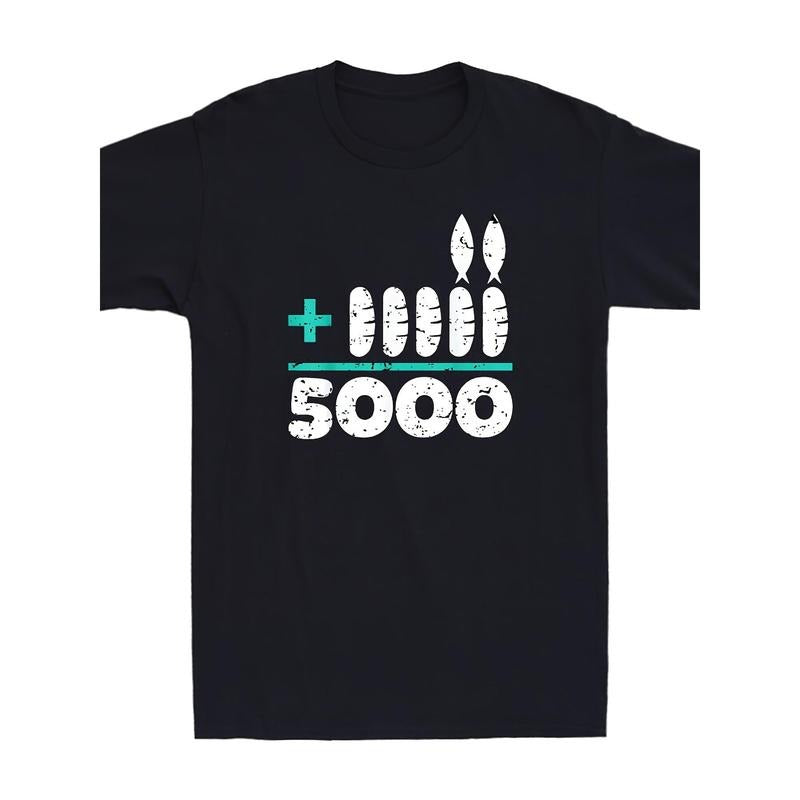 Jesus 2 Fishes 5 Breads 5000 Chosen Against Current - Adult & Kids T-Shirts, Sweatshirts & Hoodies apparel design preview 1