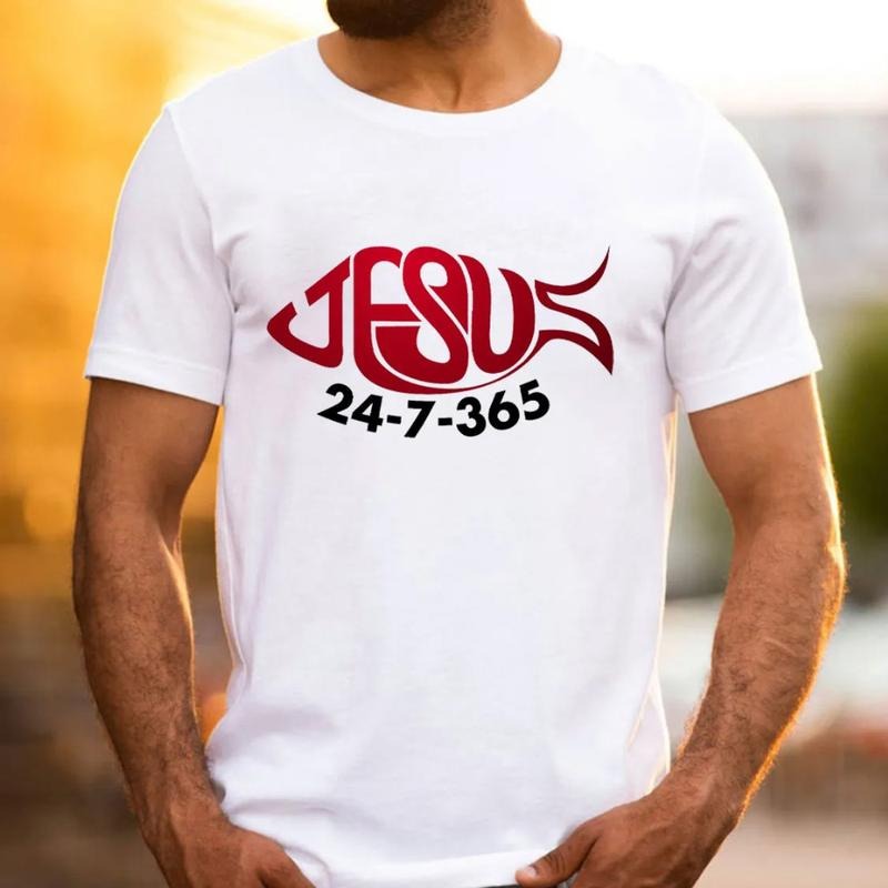 Jesus 24 7 365 Pure Cotton Casual Street Crew Neck - Adult & Kids T-Shirts, Sweatshirts & Hoodies apparel design preview 1