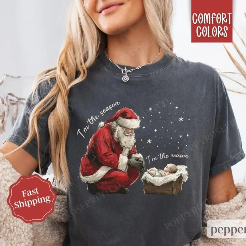 Jesus Religious Xmas - Adult & Kids T-Shirts, Sweatshirts & Hoodies apparel design preview 1