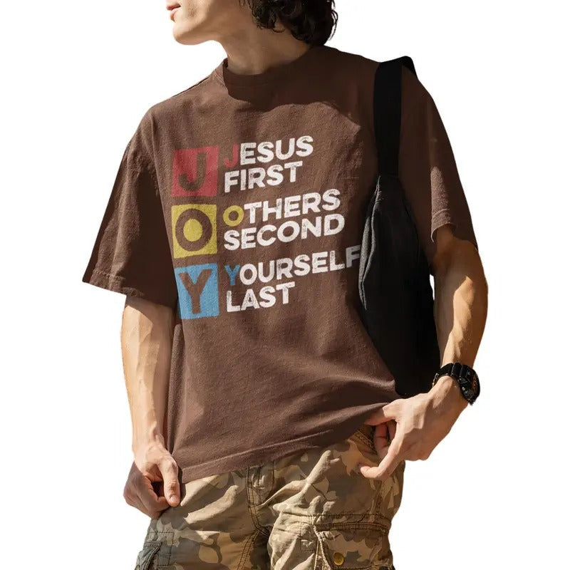 Jesus First Other Second Yourself Last Christian Joy - Adult & Kids T-Shirts, Sweatshirts & Hoodies apparel design preview 1
