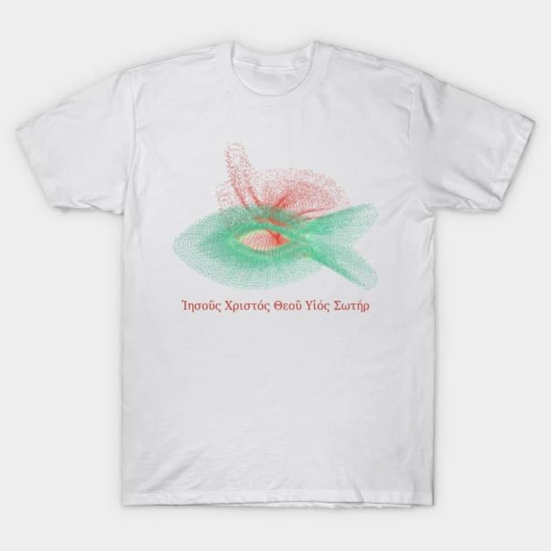 Jesus Fish Abstract Art Greek Text - Adult & Kids T-Shirts, Sweatshirts & Hoodies apparel design preview 1
